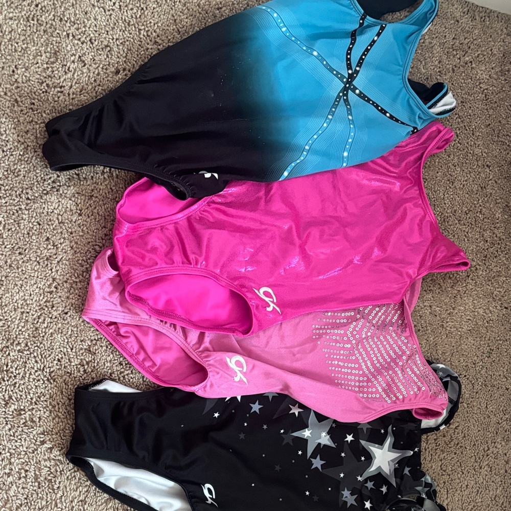 GK Kids Gymnastics Leotard Set - Pink, Blue, Black